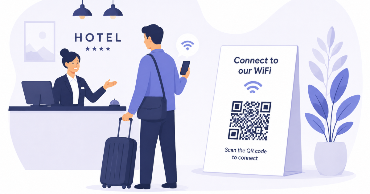A hotel guest checking into a hotel